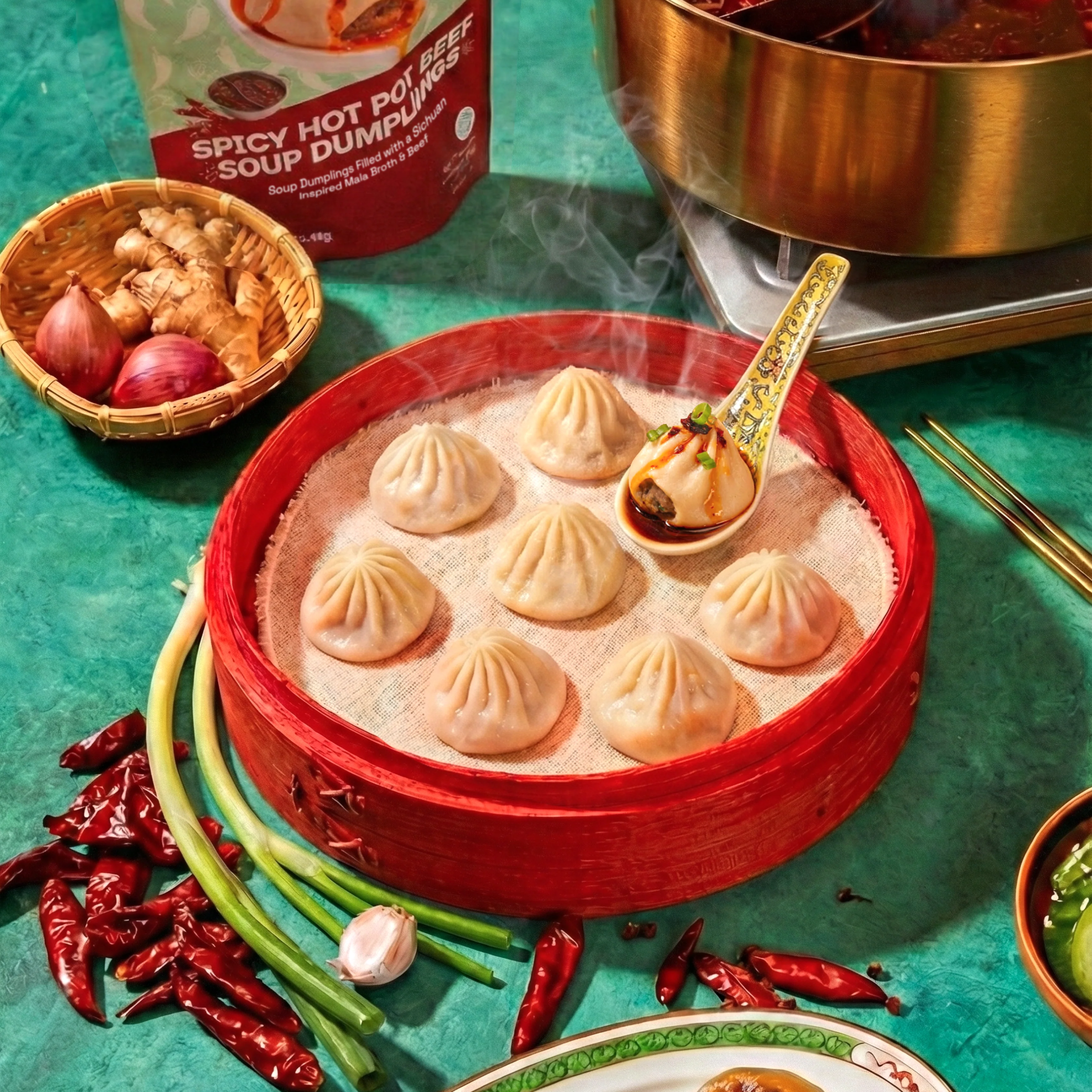 Spicy Hot Pot Beef Soup Dumplings - Image 4